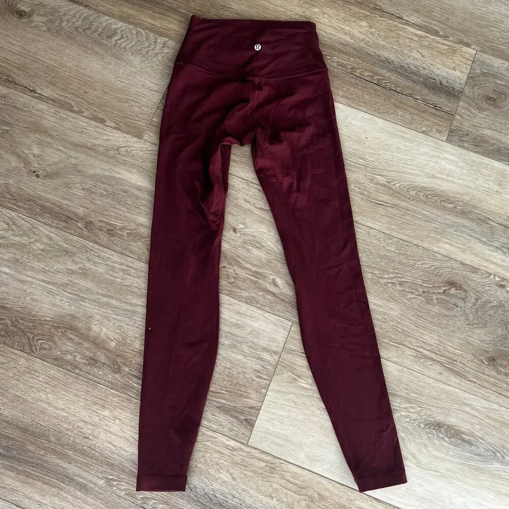 LULULEMON Women's Wunder Train High-Rise Tight 28" In Red Merlot - Picture 2 of 8